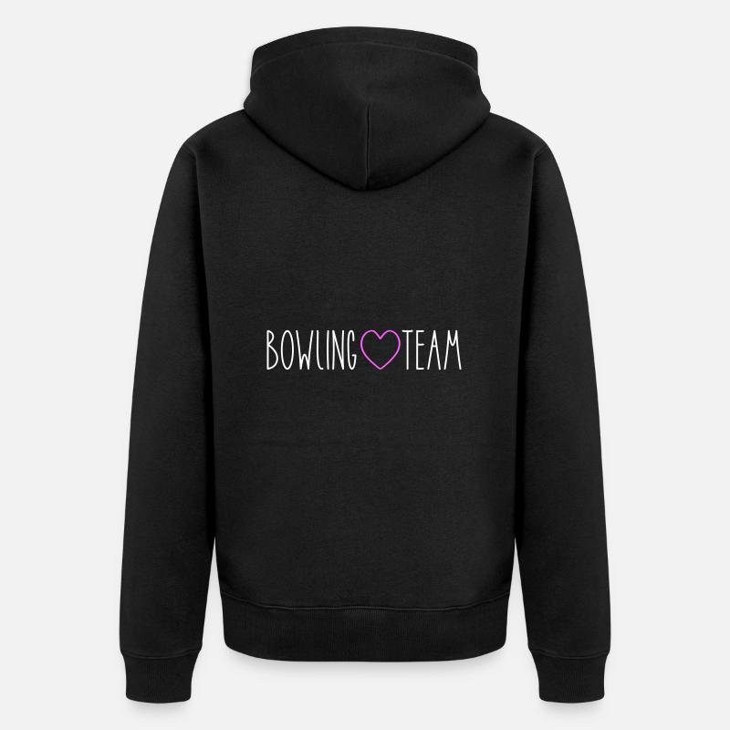 Bowling Team Herz - Unisex Premium Bio Zip Hoodie - Schwarz