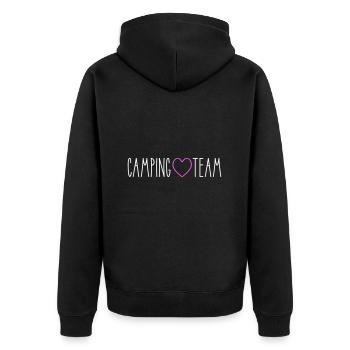 Camping Team Heart - Unisex Premium Organic Zip Hoodie - black - Back - Nico (187cm)
