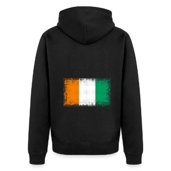 Côte d'Ivoire Côte d Ivoire - Unisex Premium Organic Zip Hoodie - black - Back - Nico (187cm)