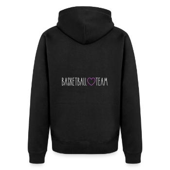 Basketball Team Herz - Unisex Premium Bio Zip Hoodie - Schwarz - Hinten - Nico (187cm)
