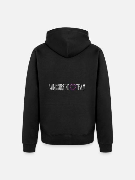 Windsurfing Team Heart - Unisex Premium Organic Zip Hoodie - black