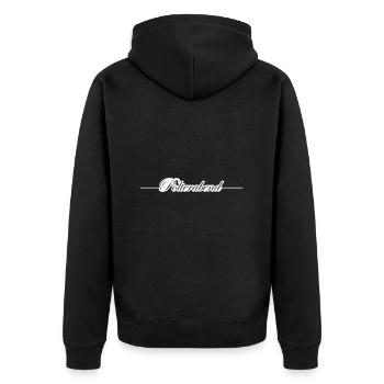 Polterabend - Unisex Premium Bio Zip Hoodie - Schwarz - Hinten - Nico (187cm)