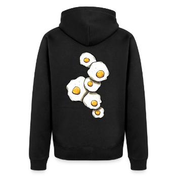 Fried eggs - Unisex Premium Organic Zip Hoodie - black - Back - Nico (187cm)