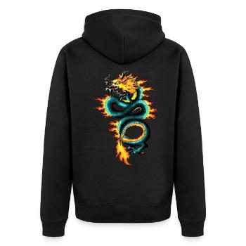 Dragon - Long - Veste à capuche bio Premium Unisexe - noir - Dos - Nico (187cm)