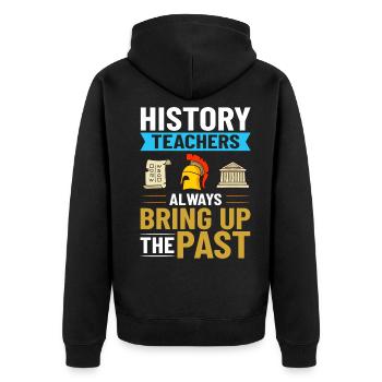 Geschichte Lehrer Lektion Professor Historiker - Unisex Premium Bio Zip Hoodie - Schwarz - Hinten - Nico (187cm)