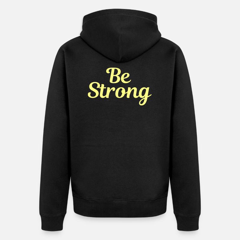 Sei STARK 3 - Unisex Premium Bio Zip Hoodie - Schwarz