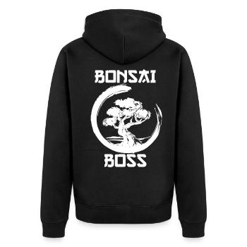 Bonsai Japan Tree Gift - Unisex Premium Organic Zip Hoodie - black - Back - Nico (187cm)