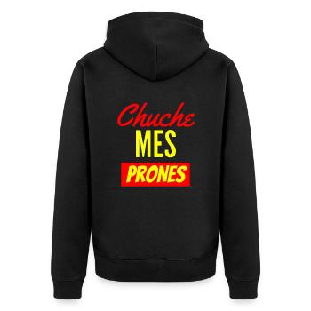 Chuche mes prones - Veste à capuche bio Premium Unisexe - noir - Dos - Nico (187cm)