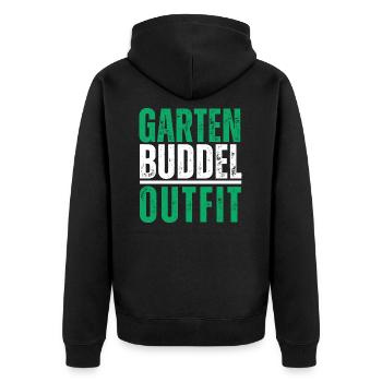 Garten Buddel Outfit Buddeln Garteln Sommer Lustig - Unisex Premium Bio Zip Hoodie - Schwarz - Hinten - Nico (187cm)