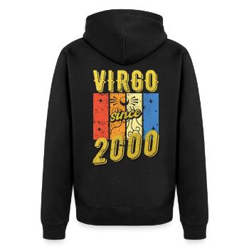 Vierge 2000 Cadeau d’anniversaire du zodiaque - Veste à capuche bio Premium Unisexe - noir - Dos - Nico (187cm)