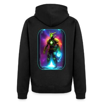 Dessin animé de science-fiction avec Astranaut - Veste à capuche bio Premium Unisexe - noir - Dos - Nico (187cm)