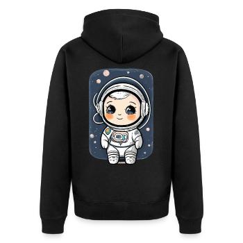 Astronaute mignon #1 - Veste à capuche bio Premium Unisexe - noir - Dos - Nico (187cm)