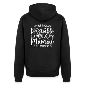 Cadeau Meilleure Mamou - Cadeau Super Mamou - Veste à capuche bio Premium Unisexe - noir - Dos - Nico (187cm)
