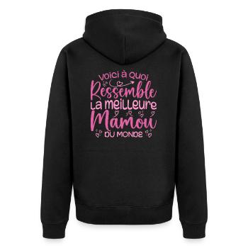 Cadeau Meilleure Mamou - Cadeau Super Mamou - Veste à capuche bio Premium Unisexe - noir - Dos - Nico (187cm)