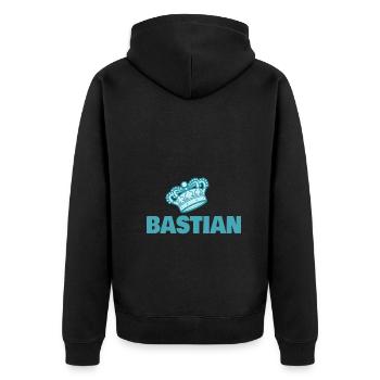 Krone König Bastian - Unisex Premium Bio Zip Hoodie - Schwarz - Hinten - Nico (187cm)