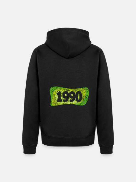 Jahr 1990 - Unisex Premium Bio Zip Hoodie - Schwarz