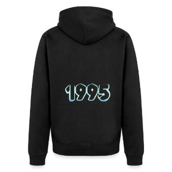 1995 - Unisex Premium Organic Zip Hoodie - black - Back - Nico (187cm)