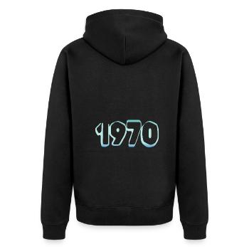 Eisberg 1970 - Unisex Premium Organic Zip Hoodie - black - Back - Nico (187cm)