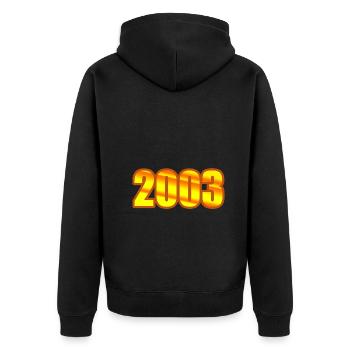 Année 2003 - Veste à capuche bio Premium Unisexe - noir - Dos - Nico (187cm)