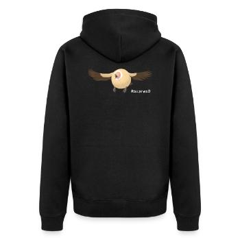 Rollin' Wild - Vulture - Unisex Premium Bio Zip Hoodie - Schwarz - Hinten - Nico (187cm)