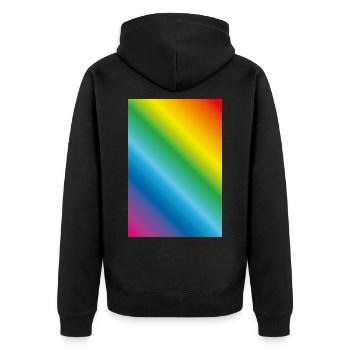 Rainbow Flow - Unisex Premium Organic Zip Hoodie - black - Back - Nico (187cm)