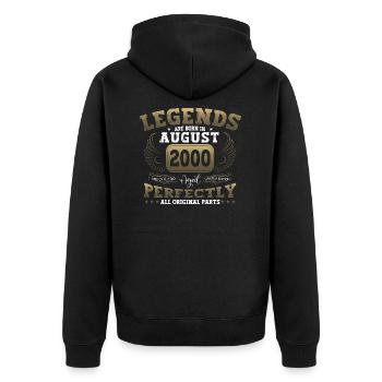 Légende août 2000 22e anniversaire cadeau messieurs - Veste à capuche bio Premium Unisexe - noir - Dos - Nico (187cm)