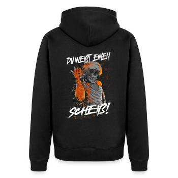 You know a shit! - Unisex Premium Organic Zip Hoodie - black - Back - Nico (187cm)