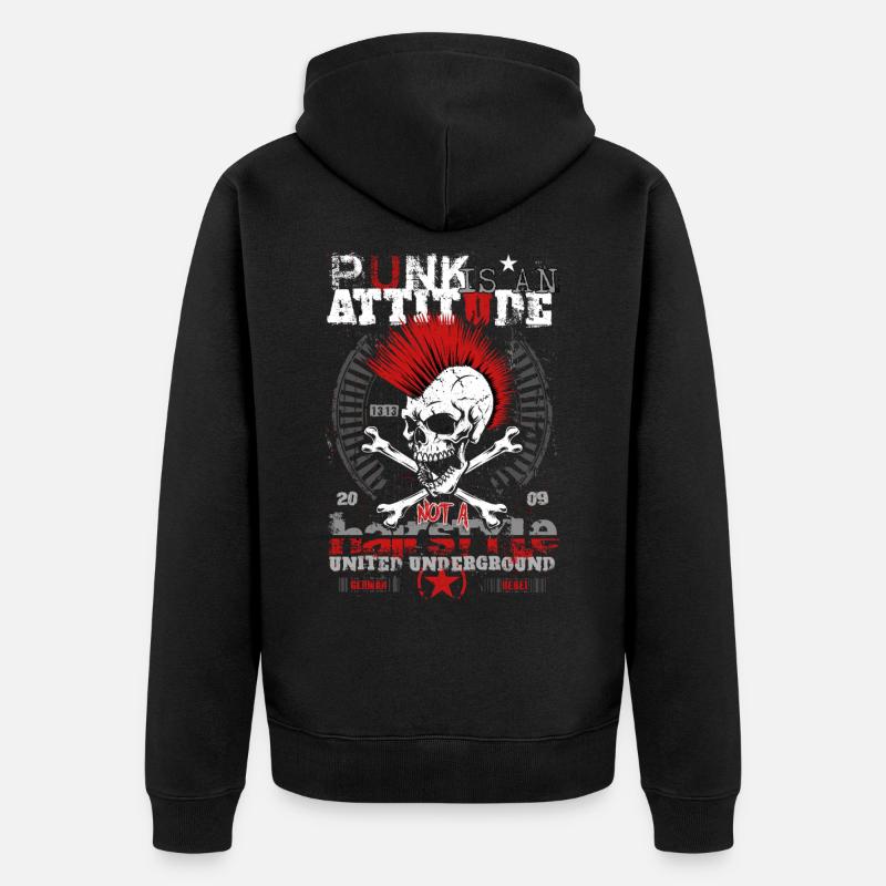 Le punk est une attitude, pas une coiffure - Veste à capuche bio Premium Unisexe - noir