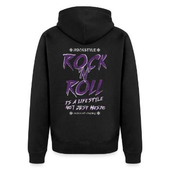 Rock'n'Roll is a lifestyle not just music - Unisex Premium Organic Zip Hoodie - black - Back - Nico (187cm)