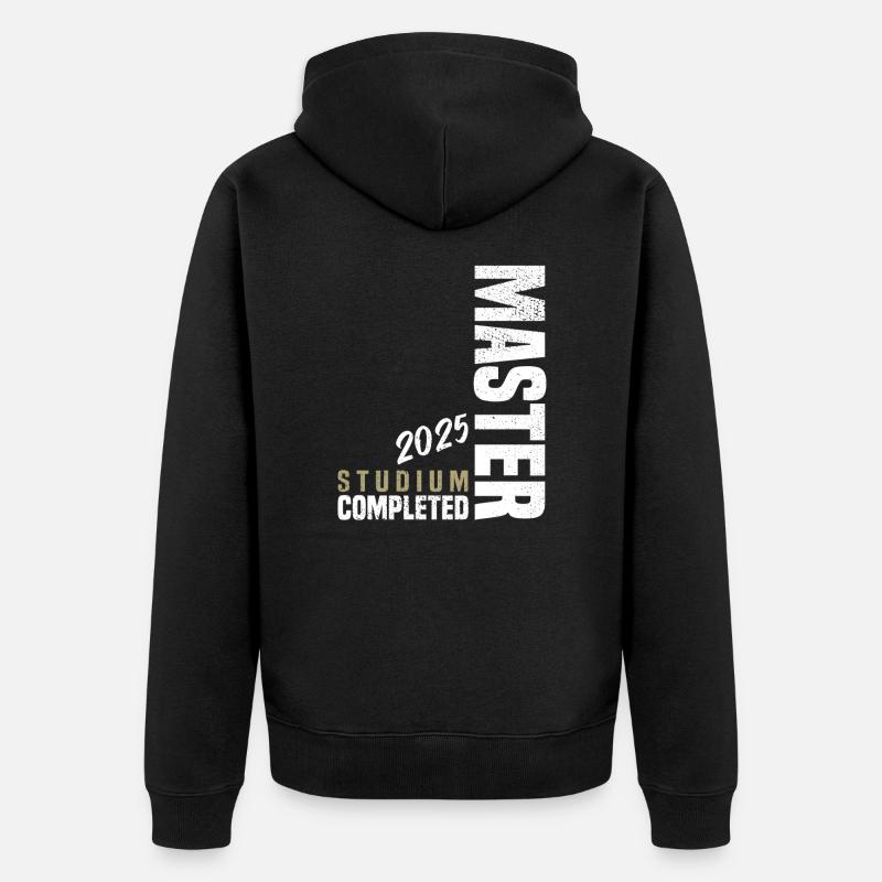 Master Abschluss 2025 - Unisex Premium Bio Zip Hoodie - Schwarz