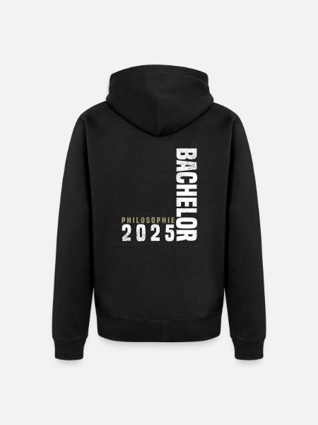 Bachelor Philosophie 2025 - Unisex Premium Bio Zip Hoodie - Schwarz