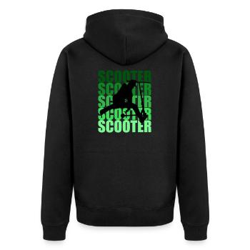 scooter - Unisex Premium Organic Zip Hoodie - black - Back - Nico (187cm)