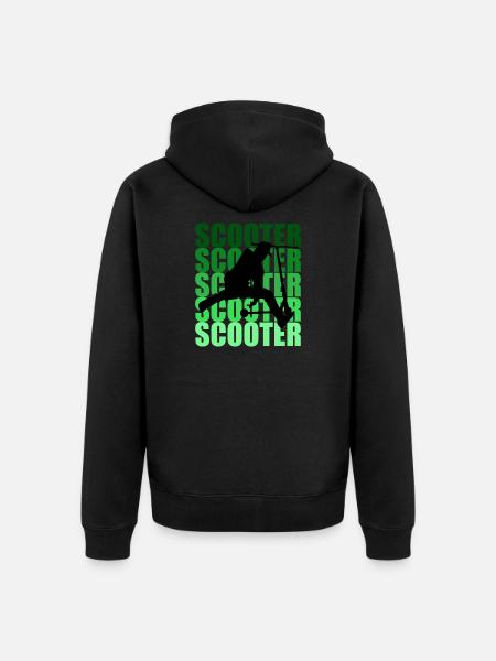 scooter - Unisex Premium Organic Zip Hoodie - black