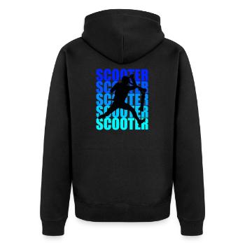 scooter - Unisex Premium Organic Zip Hoodie - black - Back - Nico (187cm)