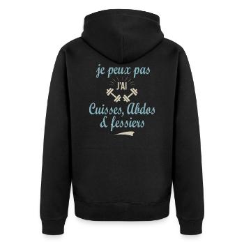 J'peux pas j'ai fitness gym, sport, musculation - Veste à capuche bio Premium Unisexe - noir - Dos - Nico (187cm)