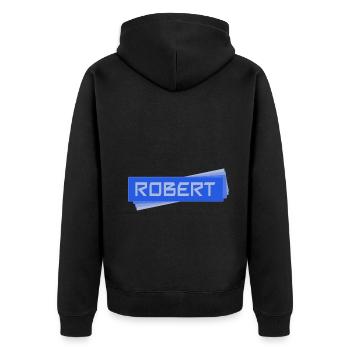 Gift for Robert - Unisex Premium Organic Zip Hoodie - black - Back - Nico (187cm)