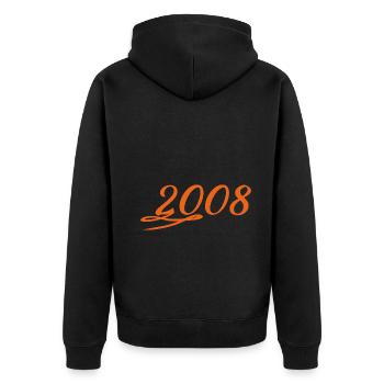 Year 2008 - Unisex Premium Organic Zip Hoodie - black - Back - Nico (187cm)