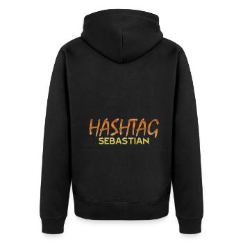 Hashtag Social Media SEBASTIAN Sebastian - Unisex Premium Bio Zip Hoodie - Schwarz - Hinten - Nico (187cm)