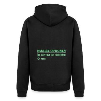 ferdi - Unisex Premium Bio Zip Hoodie - Schwarz - Hinten - Nico (187cm)