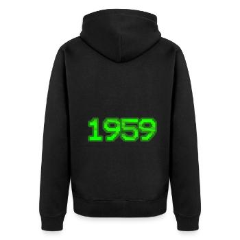 1959 - Unisex Premium Organic Zip Hoodie - black - Back - Nico (187cm)