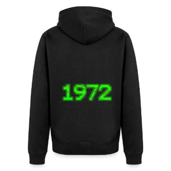 Nerd 1972 - Unisex Premium Organic Zip Hoodie - black - Back - Nico (187cm)