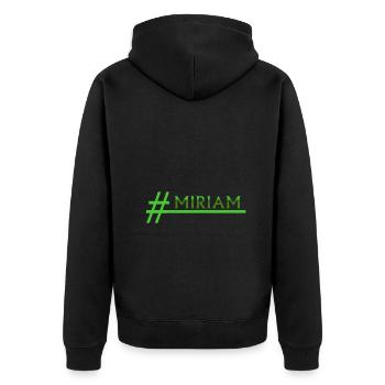 Hashtag Miriam - Unisex Premium Organic Zip Hoodie - black - Back - Nico (187cm)