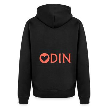 Love and hearts for Odin - Unisex Premium Organic Zip Hoodie - black - Back - Nico (187cm)