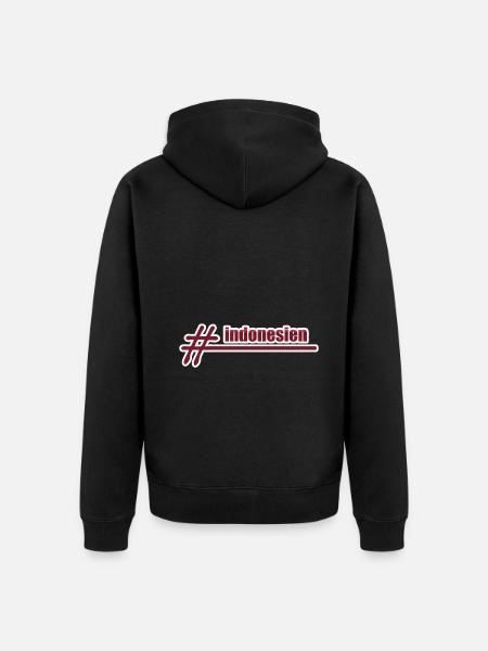 Style Hashtag Indonesien - Premium økologisk unisex-hættejakke - sort