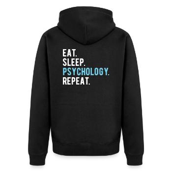 Psychologue Psychologie Manger, dormir, psychologie, répéter - Veste à capuche bio Premium Unisexe - noir - Dos - Nico (187cm)