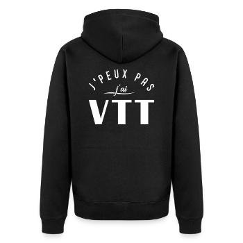 Je peux pas j'ai VTT - Veste à capuche bio Premium Unisexe - noir - Dos - Nico (187cm)