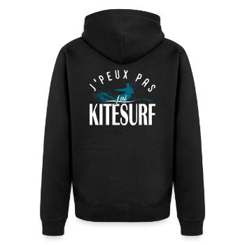 Je peux pas j'ai KITESURF - Veste à capuche bio Premium Unisexe - noir - Dos - Nico (187cm)