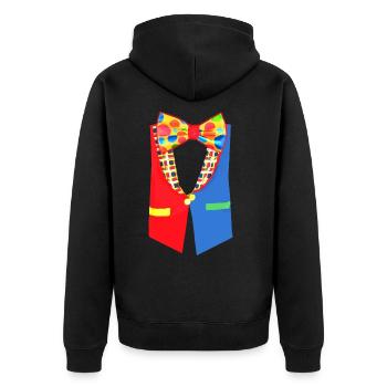 Clown,Carnival,Costume,Colorful Clown,Bow Tie - Unisex Premium Organic Zip Hoodie - black - Back - Nico (187cm)