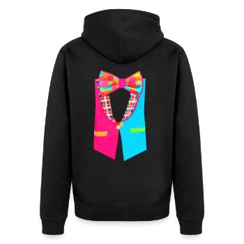 Clown,Carnival,Costume,Colorful Clown,Bow Tie - Unisex Premium Organic Zip Hoodie - black - Back - Nico (187cm)