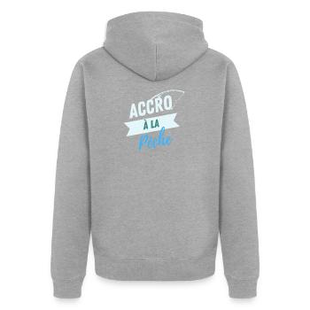 Accro à la pêche - Veste à capuche bio Premium Unisexe - gris chiné - Dos - Nico (187cm)